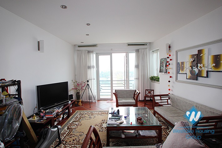 Lake view 02 bedroom apartment rental in Truc Bach area, Ba Dinh district, Hanoi