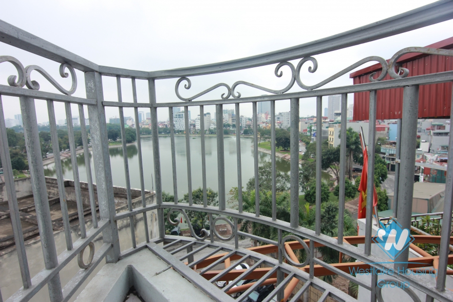 Lake view one bedroom for rent in Dong Da district, Ha Noi