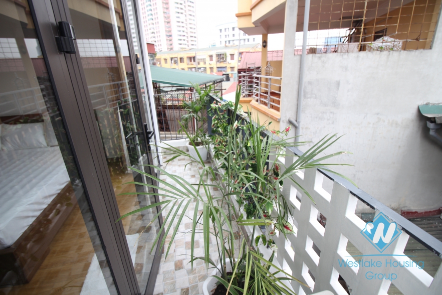 High floor studio with balcony for rent in Dong Da district, Ha Noi