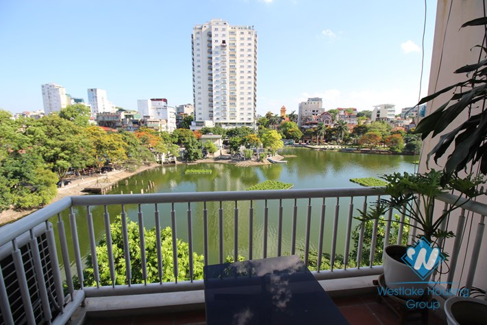 Spacious apartment with lake view for rent on Truc Bach, Ba Dinh, Hanoi
