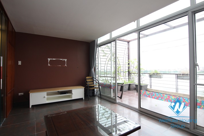 Lake view one bedroom apartment for rent in Tay Ho district 