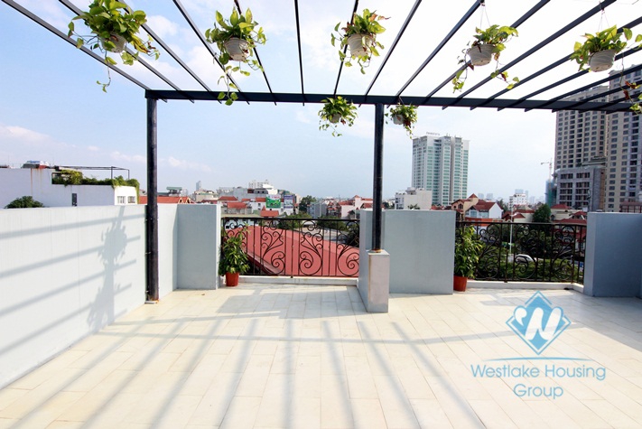 One bedroom apartment with big outside space for rent in Tay Ho.