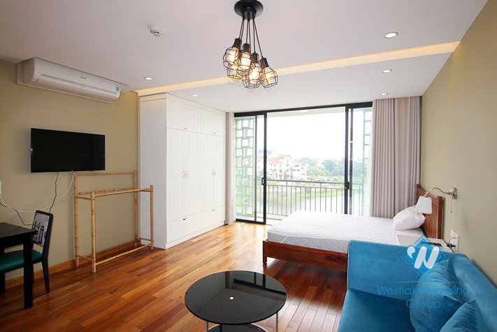 Morden and Brand new Studio with lakeview for rent in Au Co street, Tay Ho district.