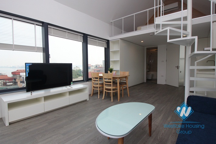 A elegant duplex style apartment with 1 bedroom for rent in Ba Dinh