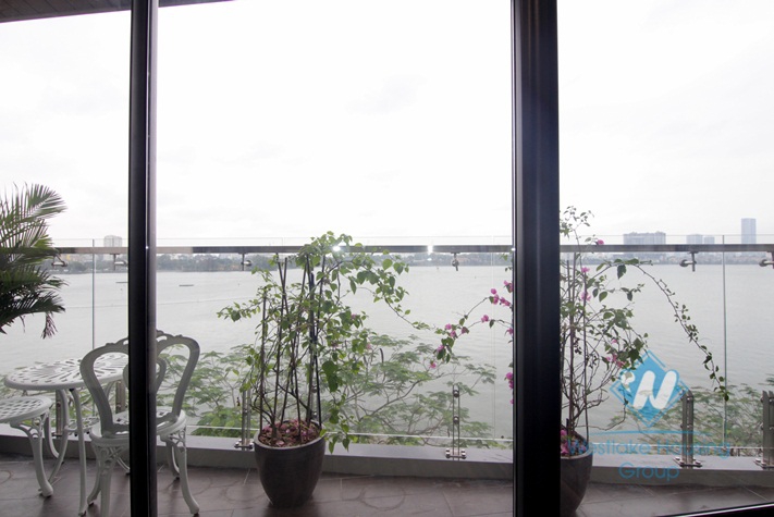 Apartment with balcony and amazing lake view for rent in Tay Ho .