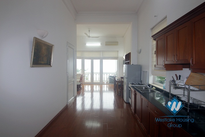 A studio with lake view and balcony for rent on Xuan Dieu, Tay Ho