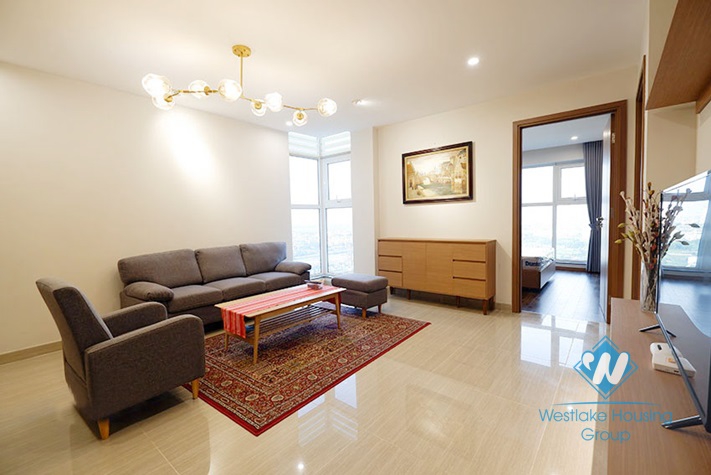 An elegant bedroom apartment with the view of a large golf course in Ciputra