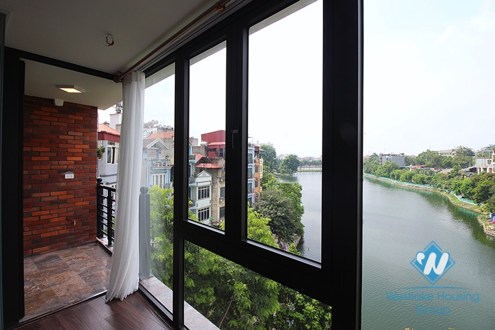 Lake view 1 bedroom apartment for rent in Yen Phu village, Tay Ho