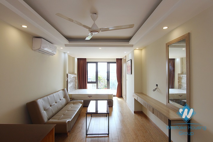 Spacious studio with green balcony for rent in Au Co street, Tay Ho