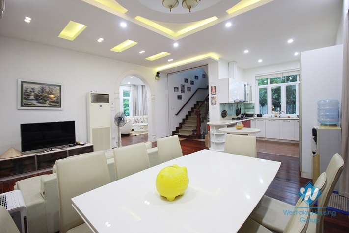 Modern and luxury villa with large garden for rent in Ciputra, Tay Ho, Hanoi