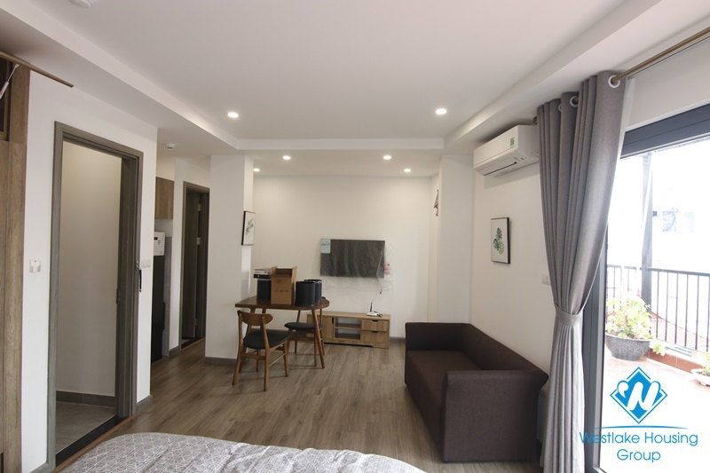 Beautiful studio on high floor with a very  big balcony for rent in Ba Dinh