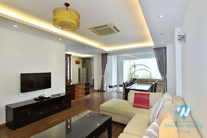 Serviced apartment with huge balcony for rent in Xuan Dieu, Tay Ho