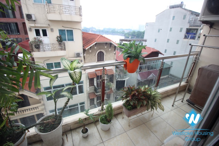 Nice and clean apartment with lake view for rent in Truc Bach lake, Ba Dinh, Hanoi 