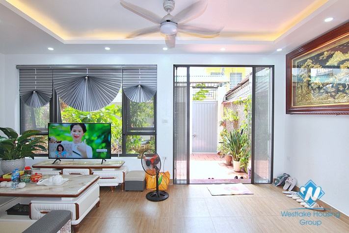Green house with big yard for rent in An Duong, Tay Ho area
