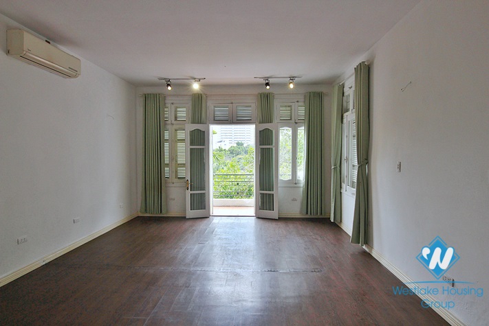 An unfurnished four-bedroom house on Tay Ho street, Tay Ho district