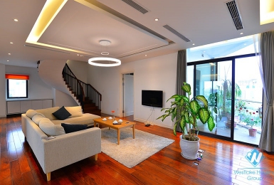 Bright and modern 3 bedrooms duplex apartment for rent in central Ba Dinh area, Hanoi