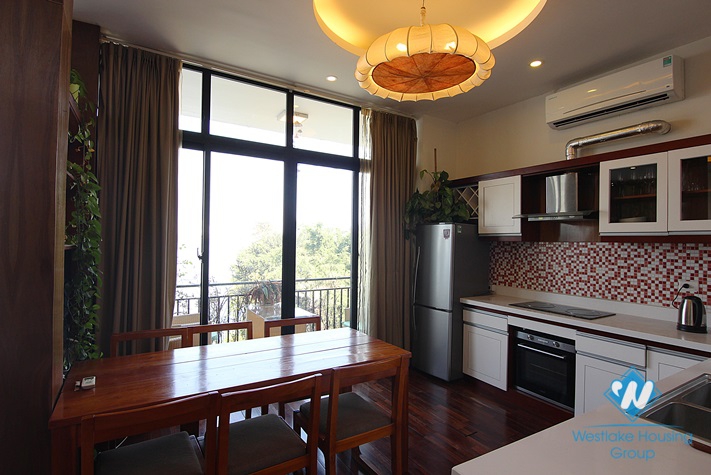 Lake view 02 bedrooms and 01 working room for rent in Quang Khanh st, Tay Ho District 