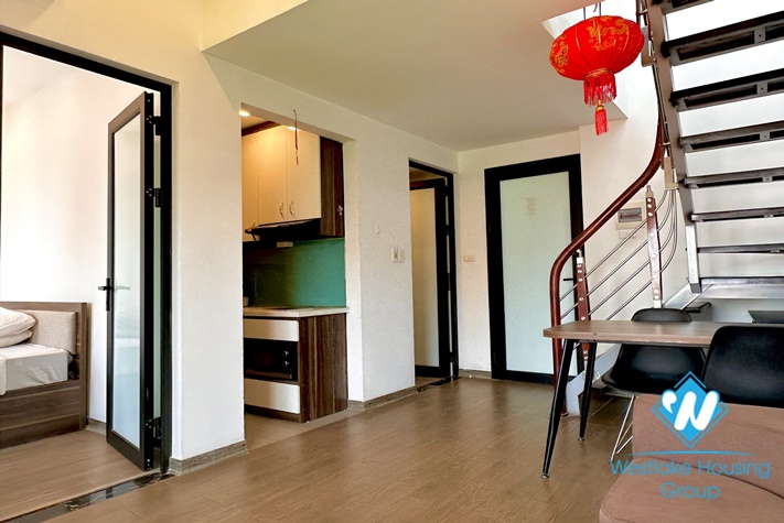 Duplex two bedroom bright apartment for rent in Trinh Cong Son st, Tay Ho