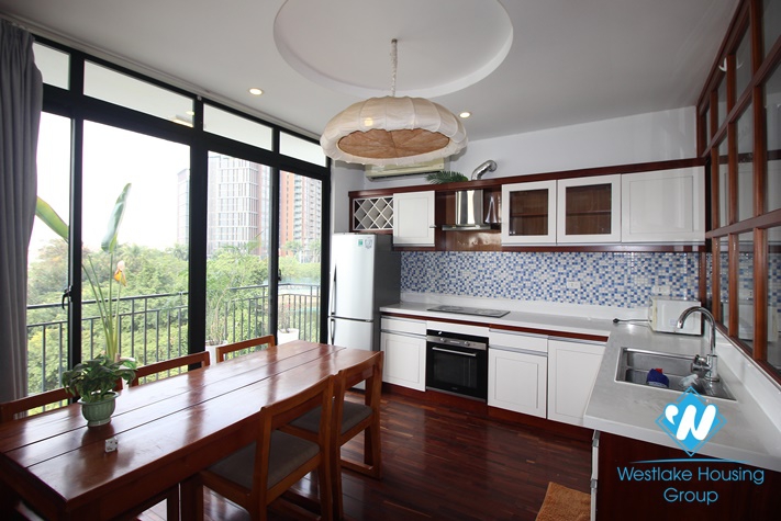Lake view apartment with balcony for rent on Quang Khanh, Tay Ho