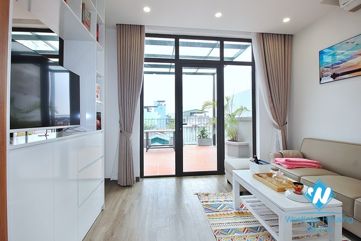 Huge balcony 1 bedroom apartment for rent in To Ngoc Van st, Tay Ho