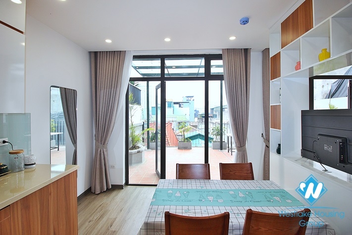 Huge balcony 1 bedroom apartment for rent in To Ngoc Van st, Tay Ho