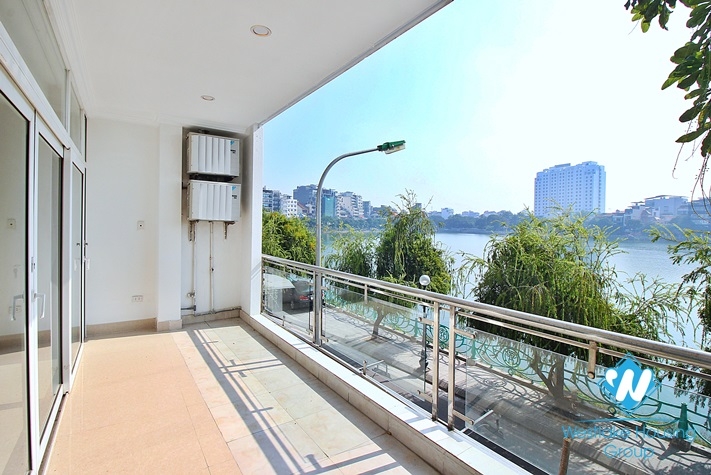 Big size apartment with balcony on the lake for rent in Tay Ho District 