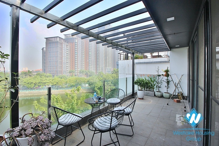 Lake view and huge balcony 2 bedrooms apartment for rent in Quang Khanh, Tay Ho