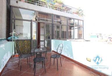One bedroom apartment with big balcony for rent in Yen Phu, Tay Ho, Ha Noi