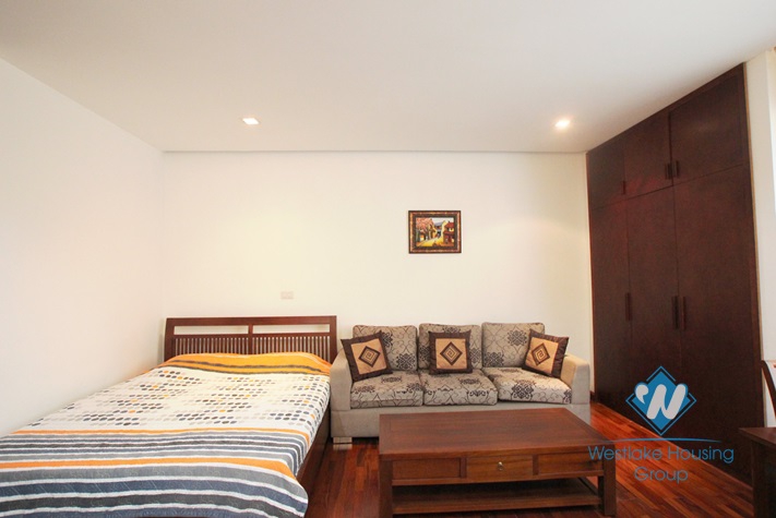 Cosy studio available for rent in Truc Bach area, Ba Dinh district, Hanoi.