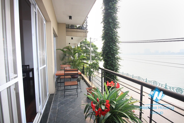 Lakeview balcony 150 sqm apartment  for rent in Tay Ho, Hanoi