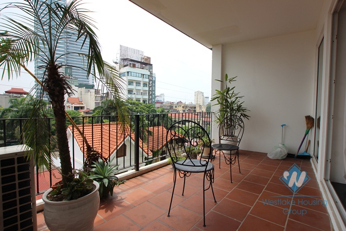 Spacious apartment with large balcony for rent in Truc Bach area, Ba Dinh ,Hanoi