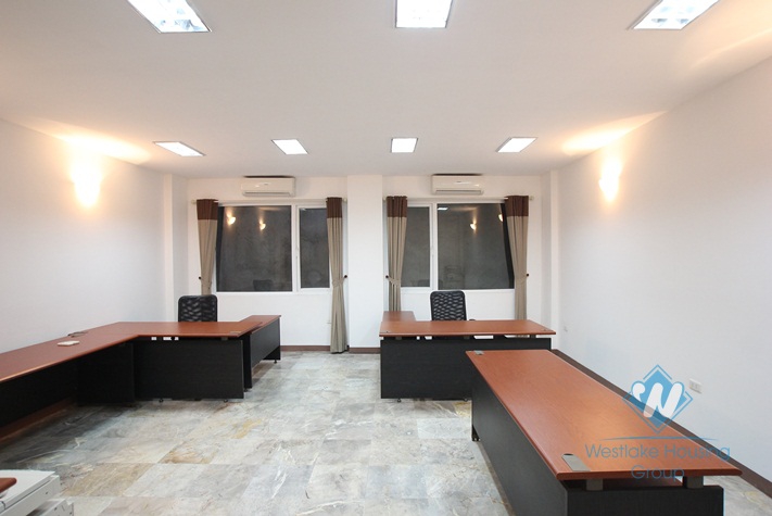 Unfurnished office for rent in Truc Bach area, Ba Dinh, Ha Noi