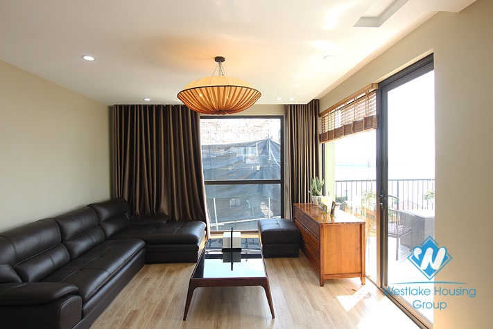 Big balcony apartment with lake view for rent in Tay Ho district 