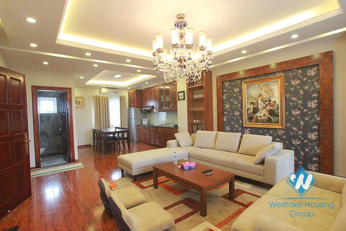 Modern apartment with large balcony for rent in Lac Long Quan Street, Tay Ho, Ha Noi