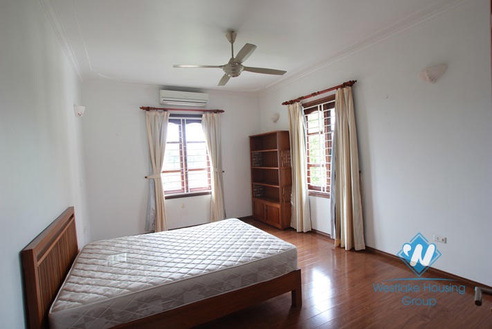 Beautiful house with big courtyard and swimming pool for rent in Xuan Dieu Street, Tay Ho District, Ha Noi