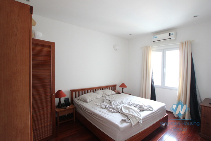 Bright apartment with large balcony for rent in Truc Bach area, Ba Dinh, Hanoi