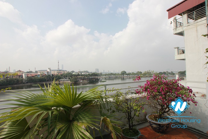 Beautiful penthouse apartment with lake view for rent in Truc Bach area, Ba Dinh, Ha Noi