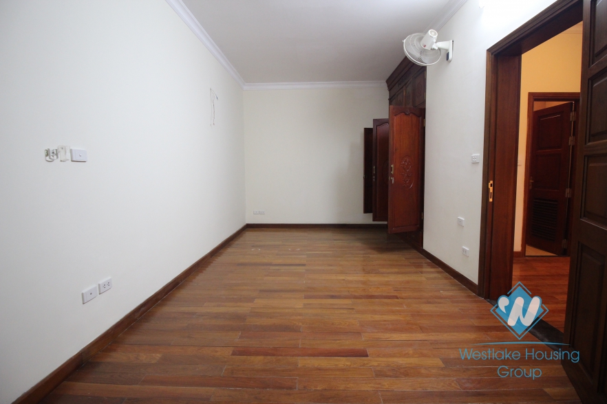 Unfurnished house with wooden floor for rent in Ciputra, Tay Ho, Hanoi.