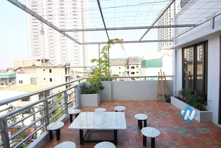 A newly studio with big balcony for rent in Tay Ho area.