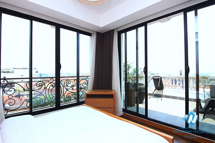 01 bedroom apartment with large balcony and lake view for rent in Tay Ho area, Hanoi, Vietnam