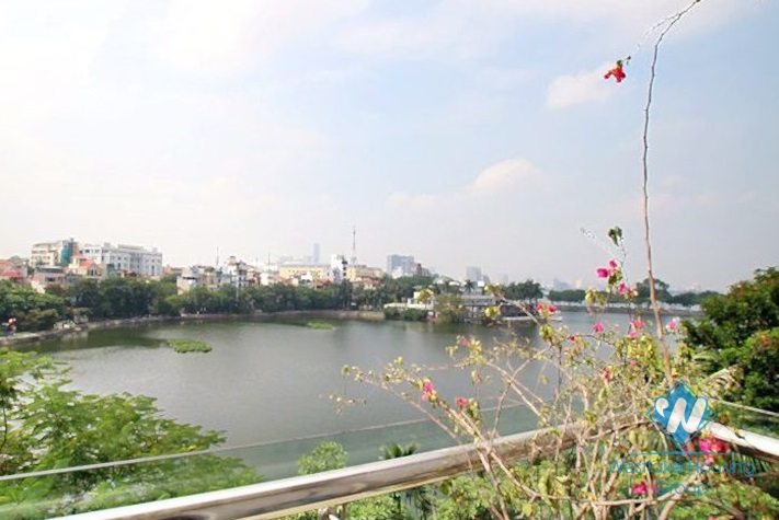 Lake view one bedroom apartment for rent in Truc Bach area