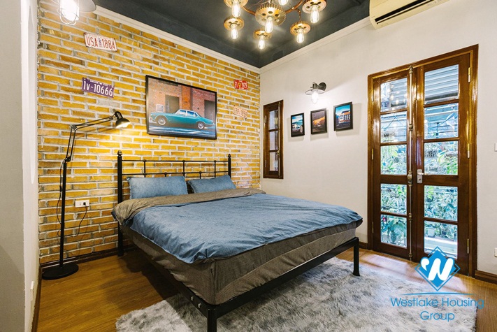 A studio apartment for rent in the center of Hanoi Old Quarter, it is in an old French villa