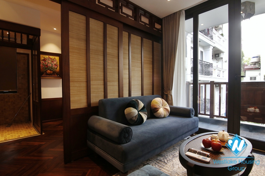 Japanese one-bedroom apartment for rent in Hoan Kiem