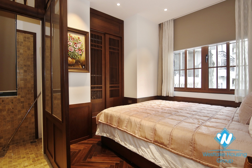 Japanese one-bedroom apartment for rent in Hoan Kiem