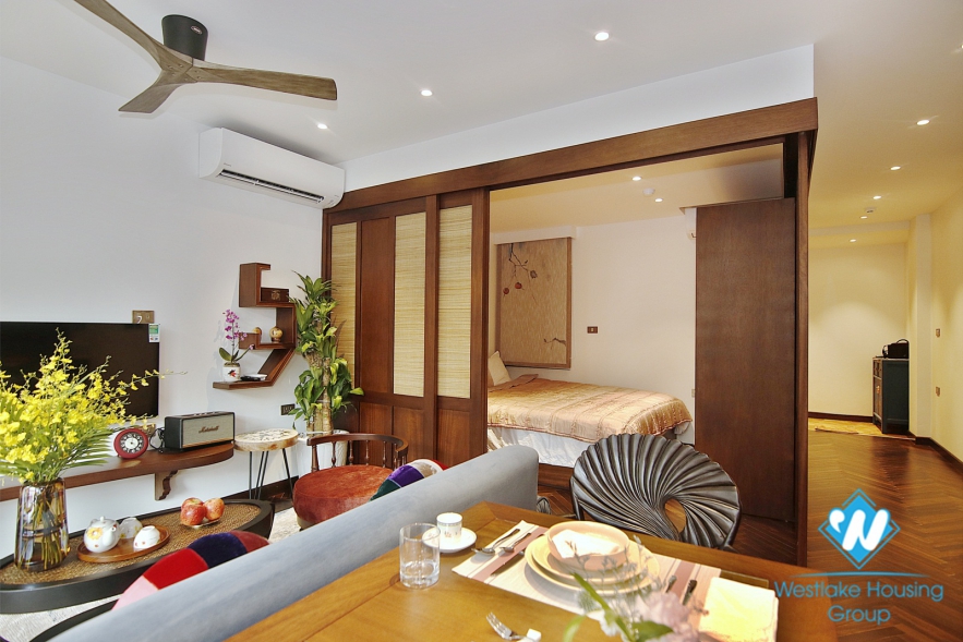 New Japanese one-bedroom apartment for rent in Hoan Kiem