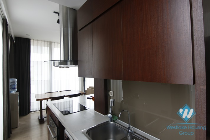 Serviced apartment with long balcony for rent in Kim Ma, Ba Dinh