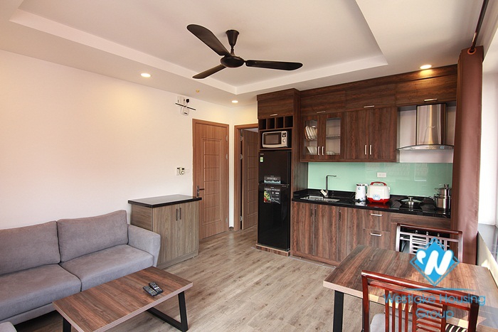 Bright apartment with one bedroom for rent at the Building No 2 alley 32-18 To Ngoc Van st, Tay Ho District