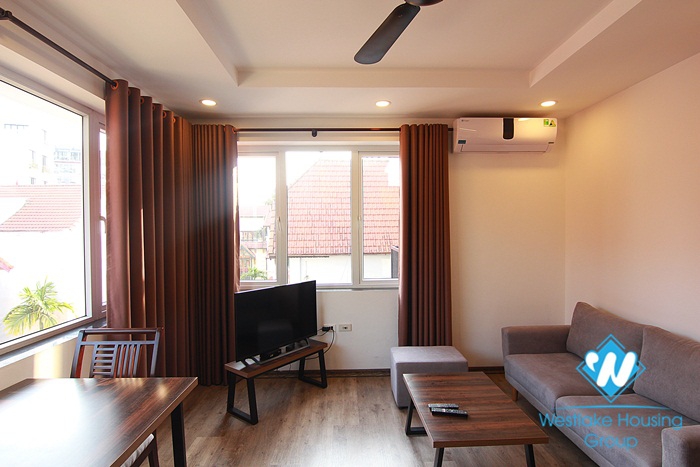 Bright apartment with one bedroom for rent at the Building No 2 alley 32-18 To Ngoc Van st, Tay Ho District