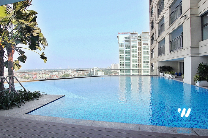 Two bedroom apartment with city view for rent at D Le Roi Soleil Xuan Dieu Tay Ho Hanoi