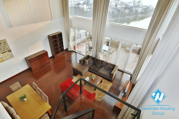 Fabulous lake view duplex apartment for rent in West lake area, Tay Ho, Hanoi, Vietnam